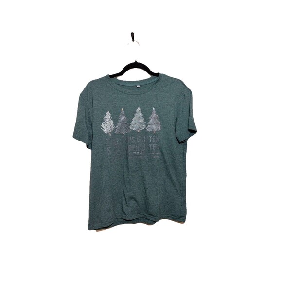 Bella Canvas Tops - Tree Tops Glisten And Children Never Listen Holiday Graphic T-shirt Size L...